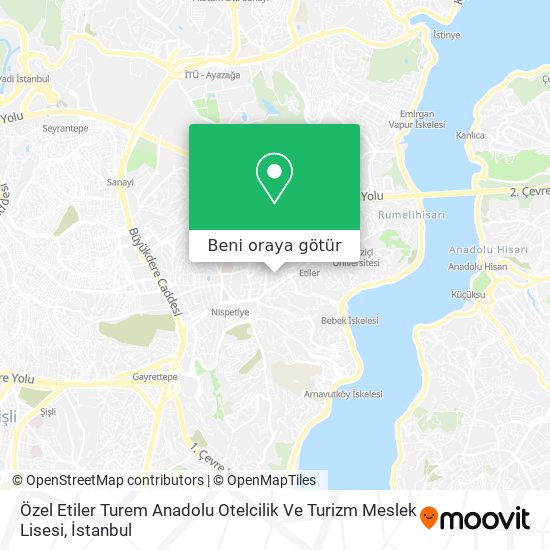 Özel Etiler Turem Anadolu Otelcilik Ve Turizm Meslek  Lisesi harita