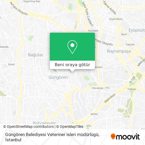 Güngören Belediyesi Veteriner isleri müdürlügü harita