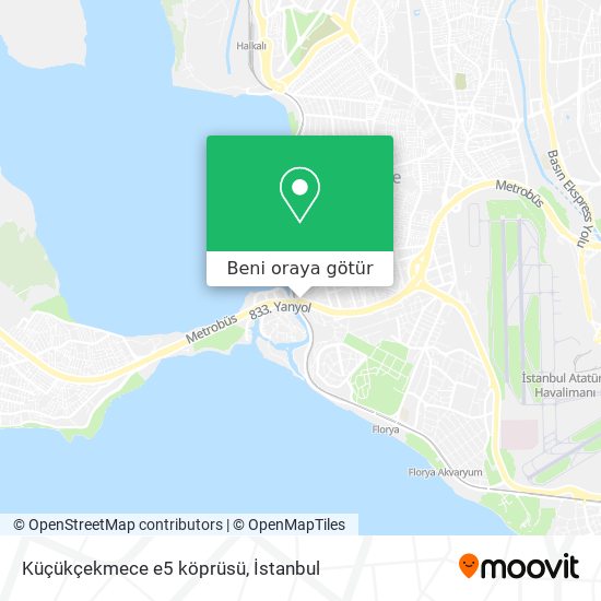 Küçükçekmece e5 köprüsü harita