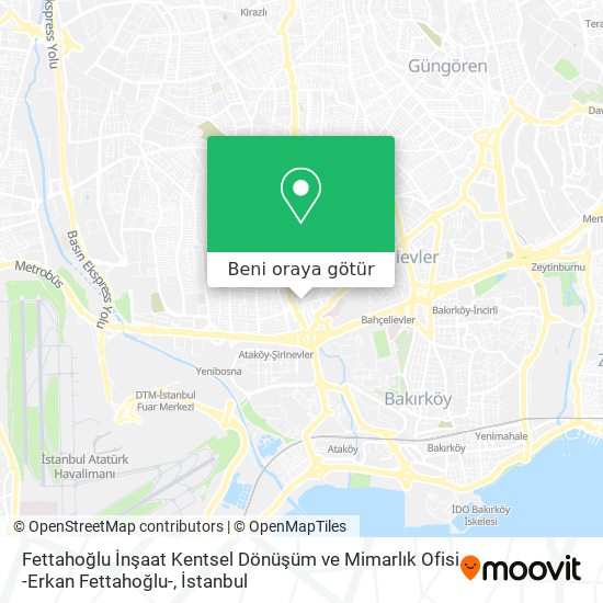 Fettahoğlu İnşaat Kentsel Dönüşüm ve Mimarlık Ofisi -Erkan Fettahoğlu- harita