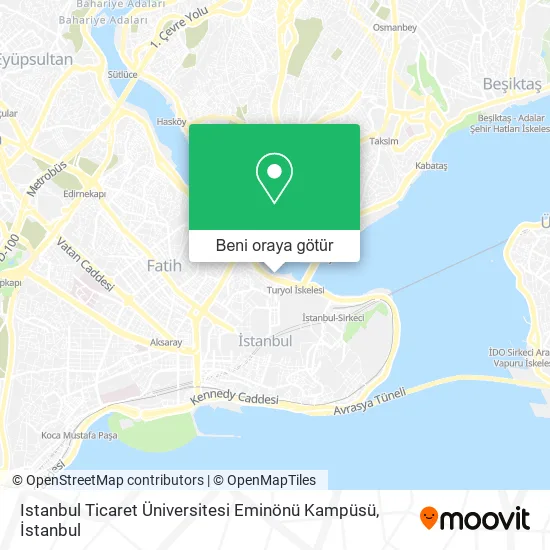 Istanbul Ticaret Üniversitesi Eminönü Kampüsü harita