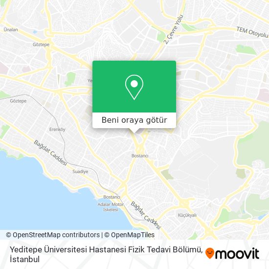 Yeditepe Üniversitesi Hastanesi Fizik Tedavi Bölümü harita