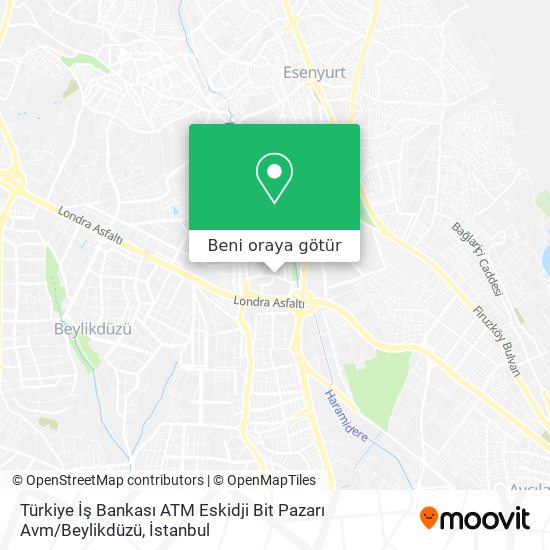 Türkiye İş Bankası ATM Eskidji Bit Pazarı Avm / Beylikdüzü harita