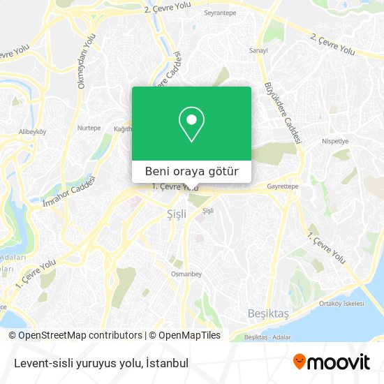 Levent-sisli yuruyus yolu harita