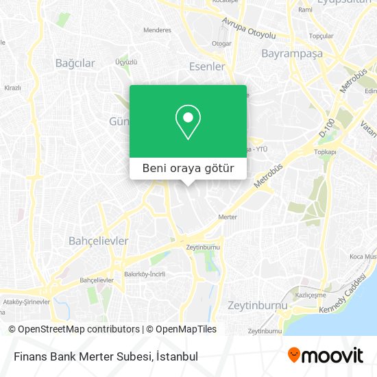 Finans Bank Merter Subesi harita