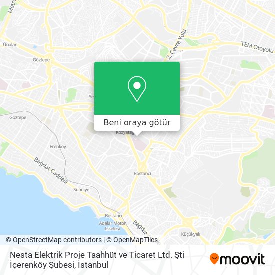 Nesta Elektrik  Proje Taahhüt ve Ticaret Ltd. Şti İçerenköy Şubesi harita