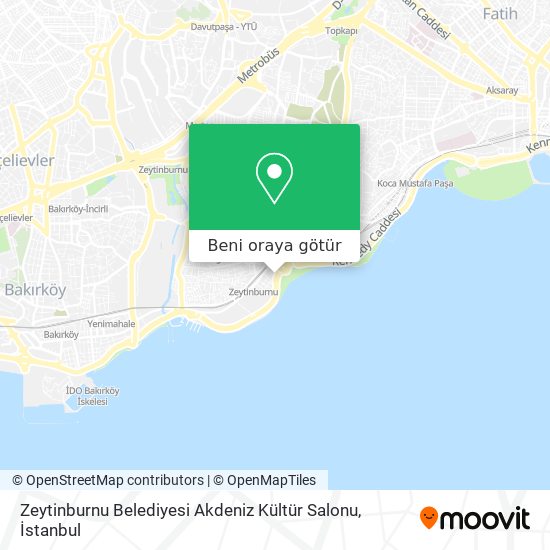 Zeytinburnu Belediyesi Akdeniz Kültür Salonu harita