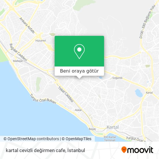 kartal cevizli değirmen cafe harita