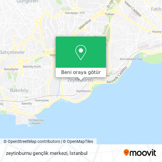 zeytinburnu gençlik merkezi harita