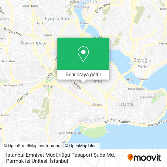 Istanbul Emniyet Müdürlüğü Pasaport Şube Md. Parmak Izi Unitesi harita