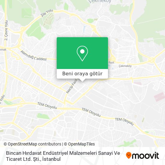 Bincan Hırdavat Endüstriyel Malzemeleri Sanayi Ve Ticaret Ltd. Şti. harita