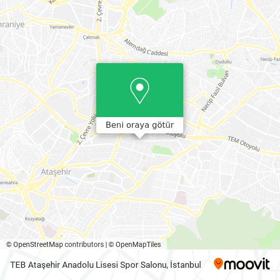 TEB Ataşehir Anadolu Lisesi Spor Salonu harita