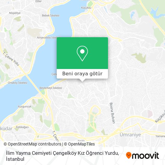İlim Yayma Cemiyeti Çengelköy Kız Öğrenci Yurdu harita