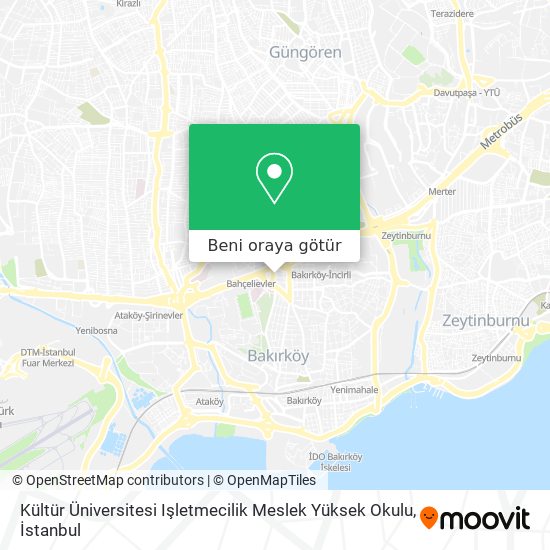 Kültür Üniversitesi Işletmecilik Meslek Yüksek Okulu harita