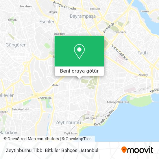 Zeytinburnu Tibbi Bitkiler Bahçesi harita