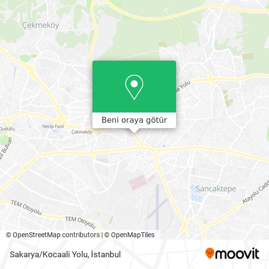 Sakarya/Kocaali Yolu harita