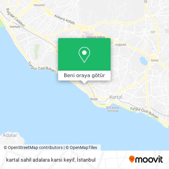 kartal sahil adalara karsi keyif harita