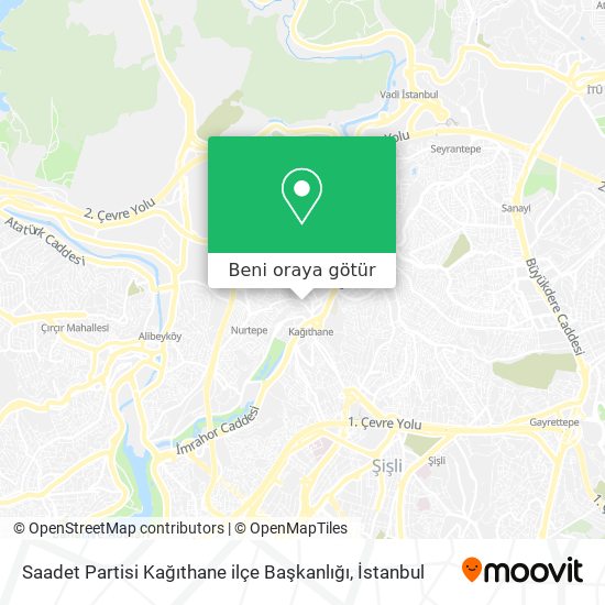 Saadet Partisi Kağıthane ilçe Başkanlığı harita