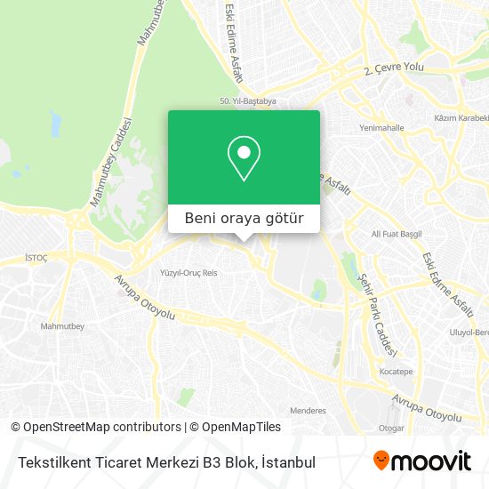 Tekstilkent Ticaret Merkezi B3 Blok harita