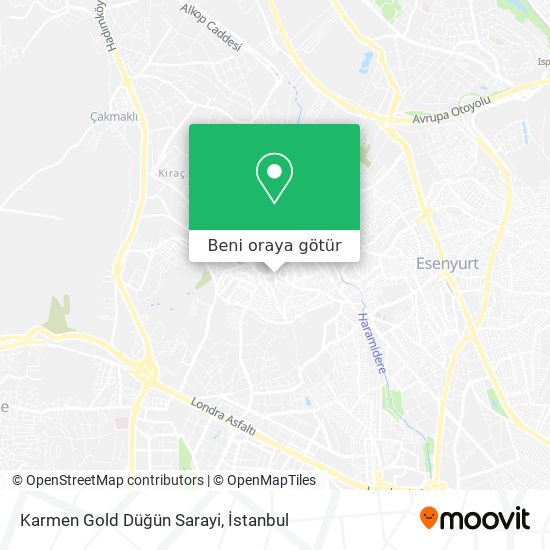 Karmen Gold Düğün Sarayi harita