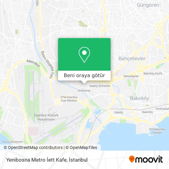 Yenibosna Metro İett Kafe harita