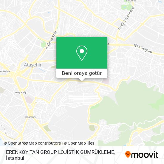 ERENKÖY TAN GROUP LOJİSTİK GÜMRÜKLEME harita
