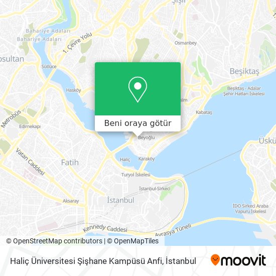 Haliç Üniversitesi Şişhane Kampüsü Anfi harita