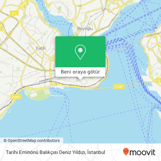 Tarihi Eminönü Balıkçısı Deniz Yıldızı harita