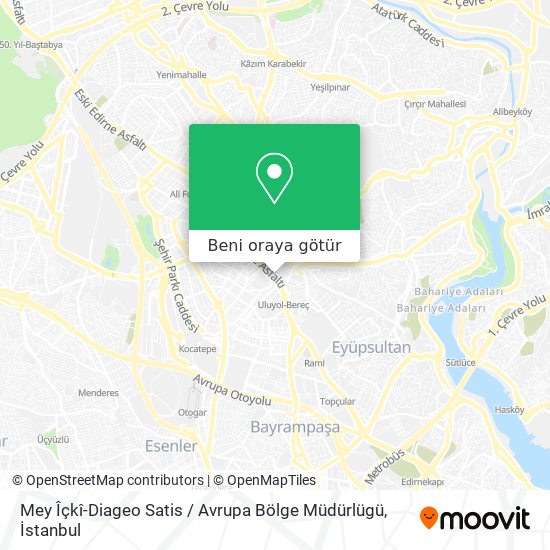 Mey Îçkî-Diageo Satis / Avrupa Bölge Müdürlügü harita
