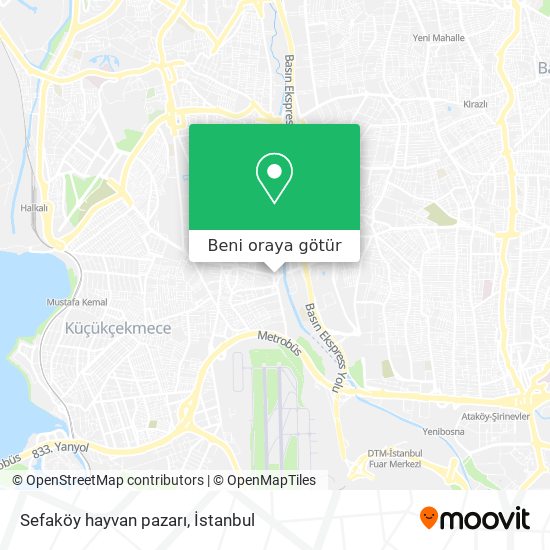 Sefaköy hayvan pazarı harita