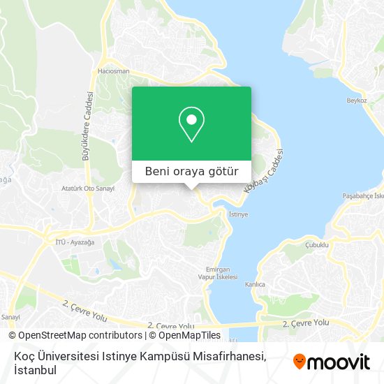 Koç Üniversitesi Istinye Kampüsü Misafirhanesi harita