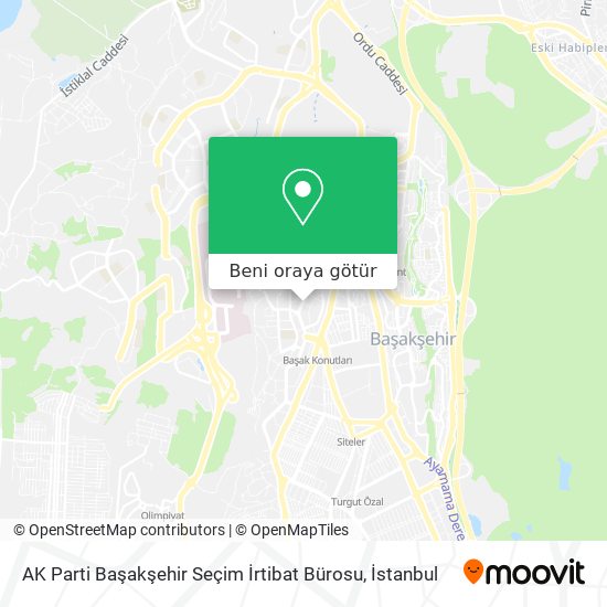 AK Parti Başakşehir Seçim İrtibat Bürosu harita