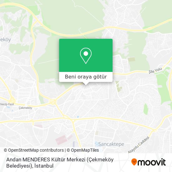 Andan MENDERES Kültür Merkezi (Çekmeköy Belediyesi) harita
