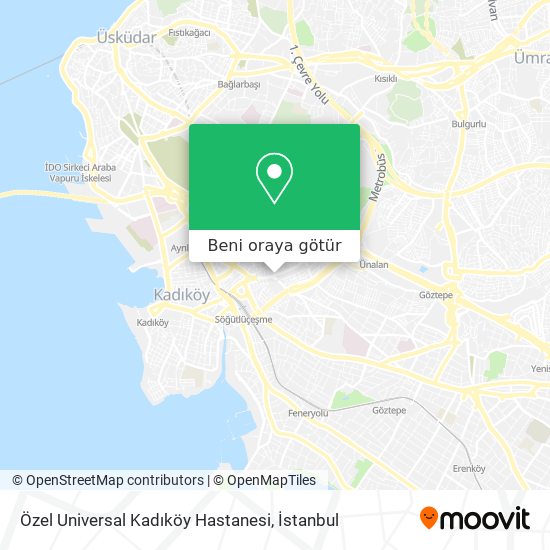 Özel Universal Kadıköy Hastanesi harita