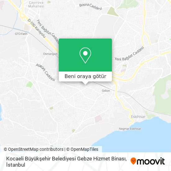 Kocaeli Büyükşehir Belediyesi Gebze Hizmet Binası harita