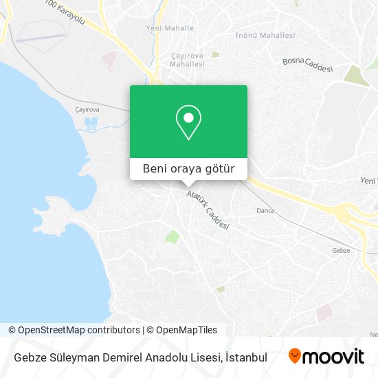 Gebze Süleyman Demirel Anadolu Lisesi harita