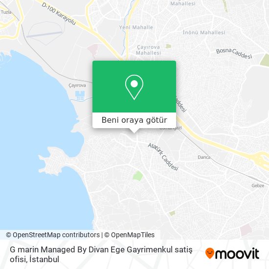 G marin Managed By Divan Ege Gayrimenkul satiş ofisi harita