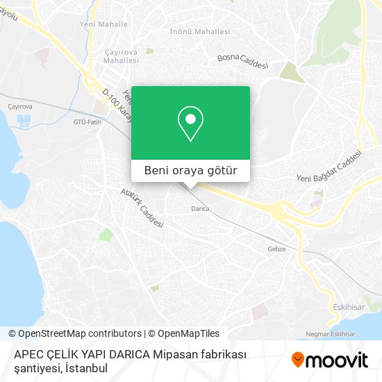 APEC ÇELİK YAPI DARICA Mipasan fabrikası şantiyesi harita