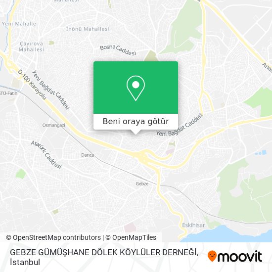 GEBZE GÜMÜŞHANE DÖLEK KÖYLÜLER DERNEĞİ harita