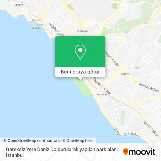 Gereksiz Yere Deniz Doldurularak yapılan park alanı harita
