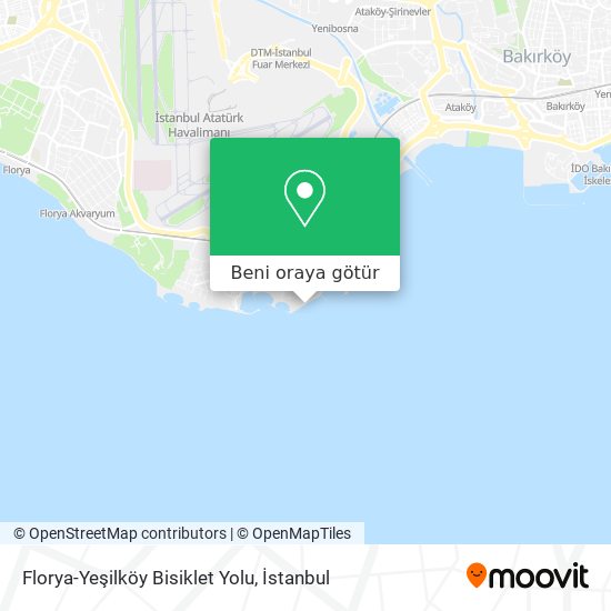 Florya-Yeşilköy Bisiklet Yolu harita