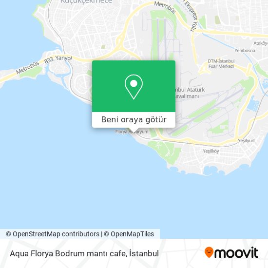Aqua Florya Bodrum mantı cafe harita