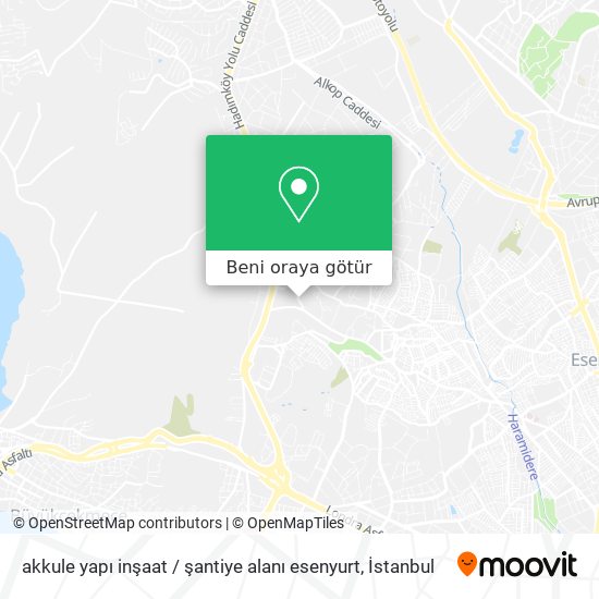 akkule yapı inşaat / şantiye alanı esenyurt harita