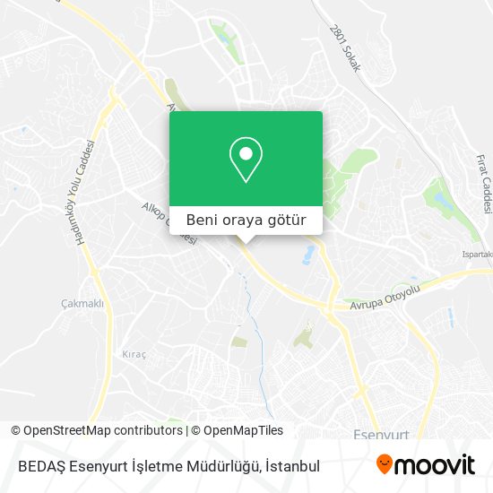 BEDAŞ Esenyurt İşletme Müdürlüğü harita