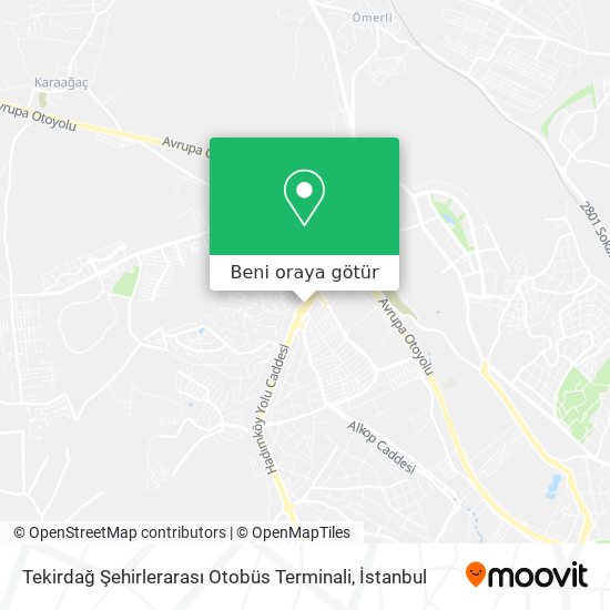 Tekirdağ Şehirlerarası Otobüs Terminali harita