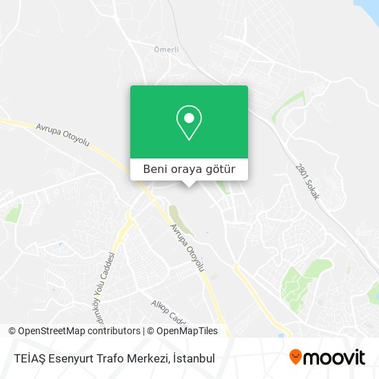 TEİAŞ Esenyurt Trafo Merkezi harita