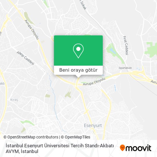 İstanbul Esenyurt Üniversitesi Tercih Standı-Akbatı AVYM harita