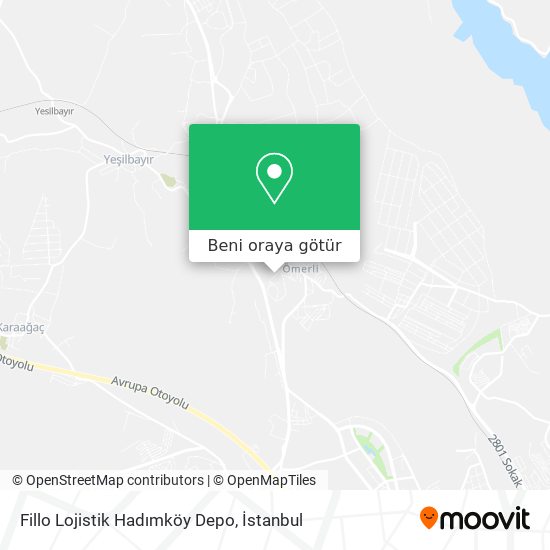 Fillo Lojistik Hadımköy Depo harita