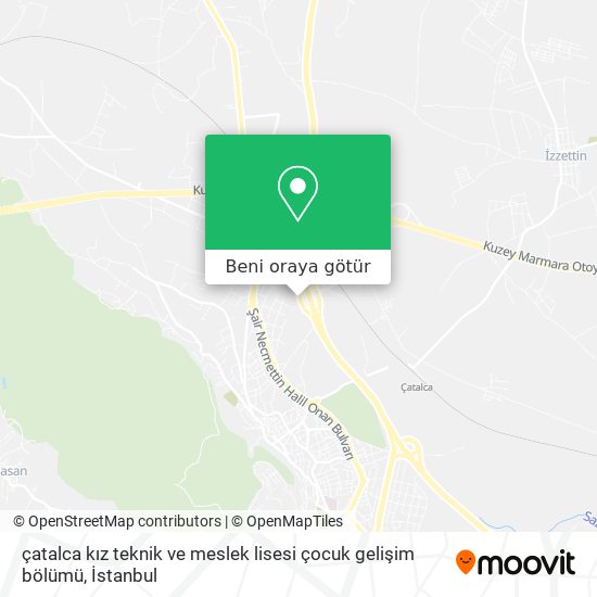 çatalca kız teknik ve meslek lisesi çocuk gelişim bölümü harita