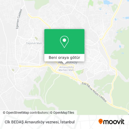 Clk BEDAŞ Arnavutköy veznesi harita
